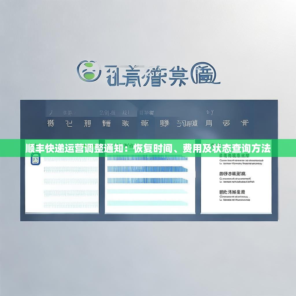 顺丰快递运营调整通知：恢复时间、费用及状态查询方法