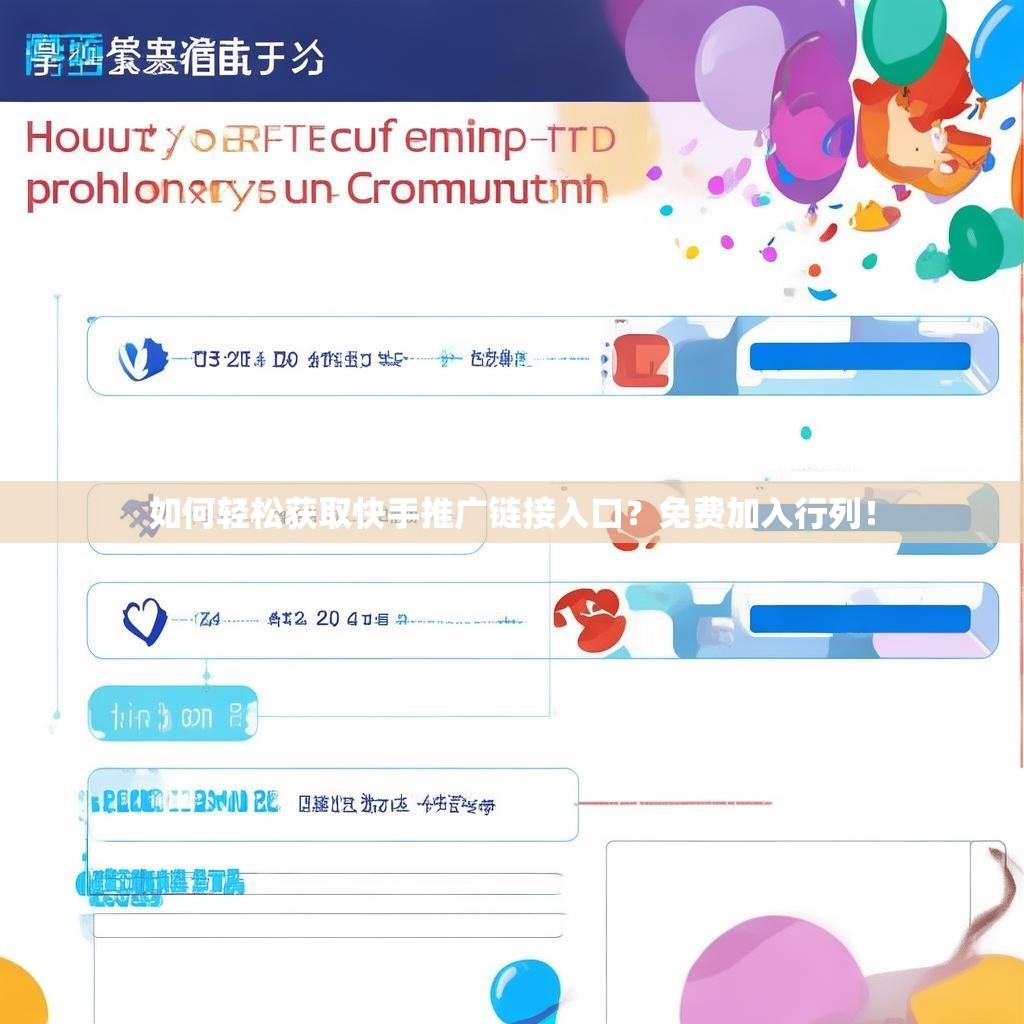 如何轻松获取快手推广链接入口？免费加入行列！