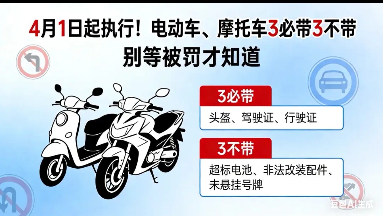 摩托限号限行不再猜,4月起哪些路能走一看就懂