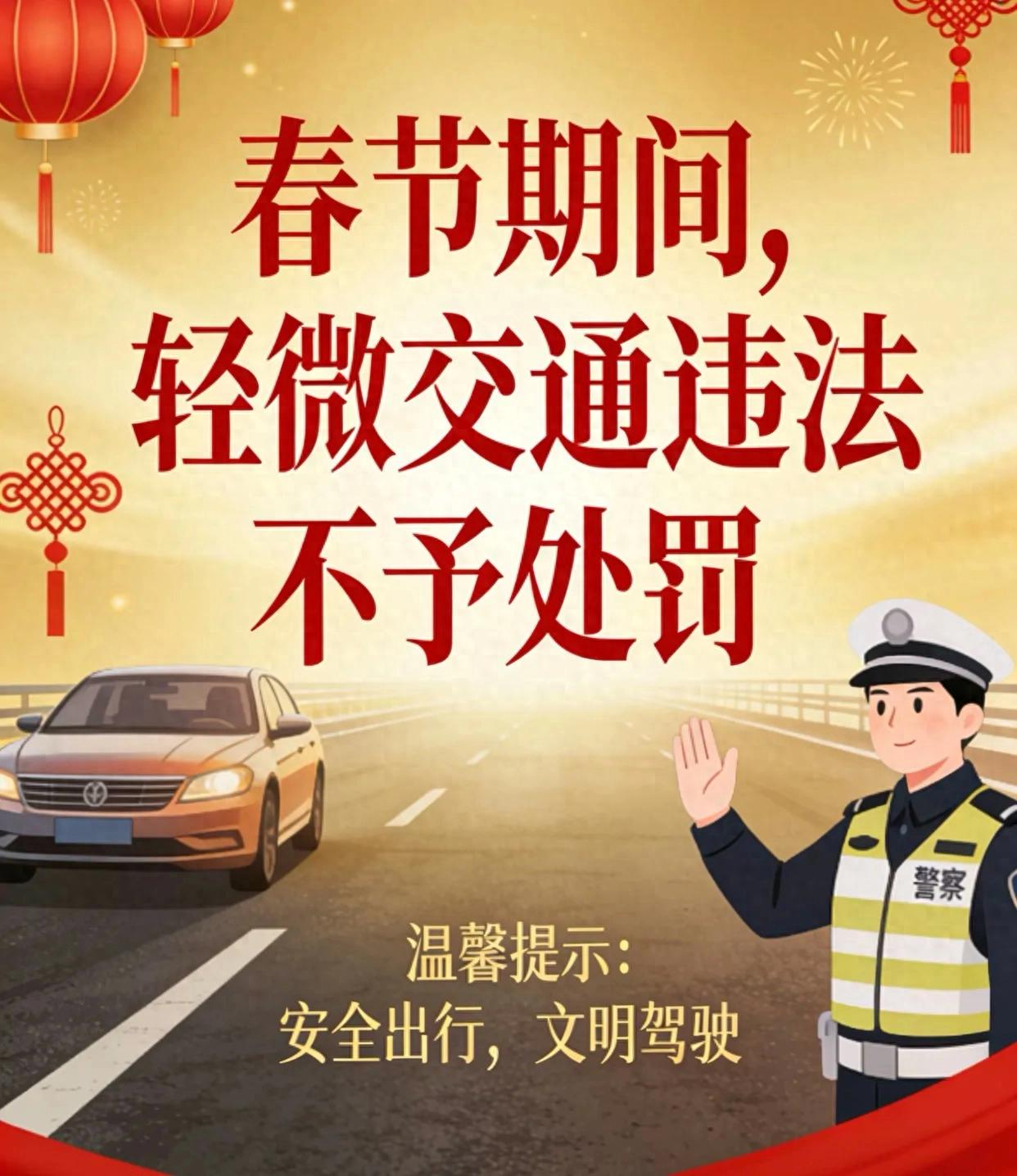 2026 春节交通管理通告,轻微违章不罚,严重违法必究