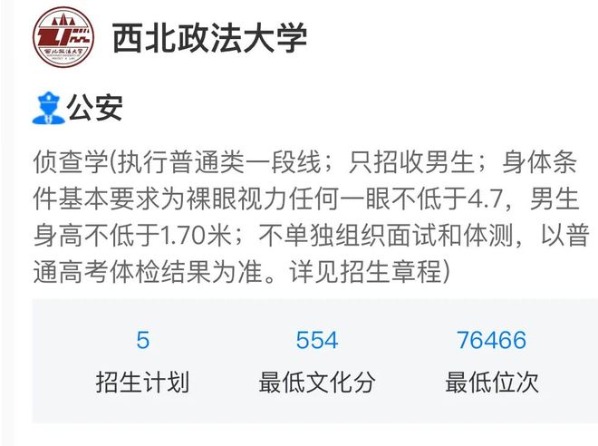 2025年公安院校在山东招生计划及报考资格(含高考分数线要求)